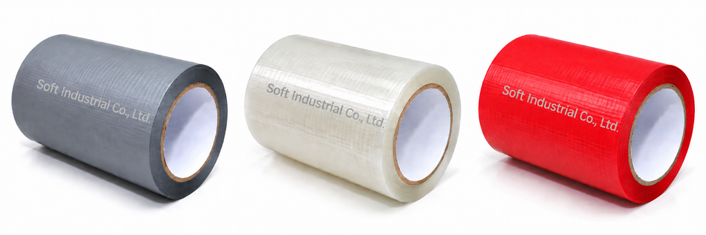 PVC Duct Tape Grey Transparent Red for Industrial Applications – Soft Industrial Thailand