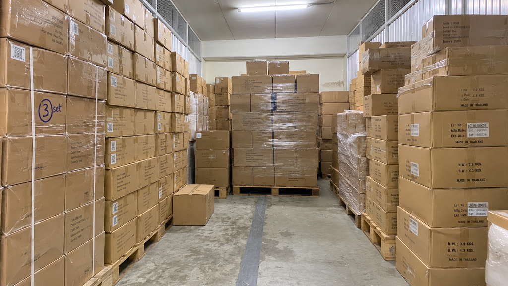 Industrial inventory and supply management with organized warehouse storage, palletized cartons and stock planning – Soft Industrial Co., Ltd.